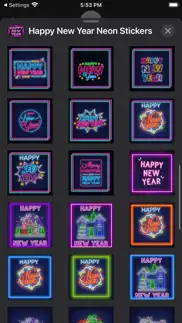 happy new year neon stickers iphone resimleri 4