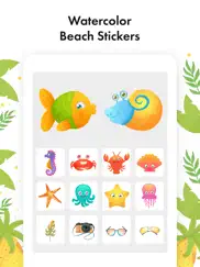 the watercolor beach stickers ipad images 3