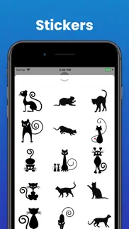 cute black cat stickers emoji iphone images 1