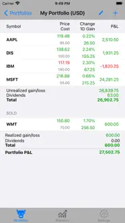portfolio - monitor stocks iphone capturas de pantalla 2