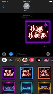 happy holidays neon stickers iphone images 1