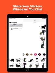 cute black cat stickers pack ipad images 3