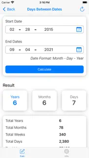 date calculator, days calc iphone images 2