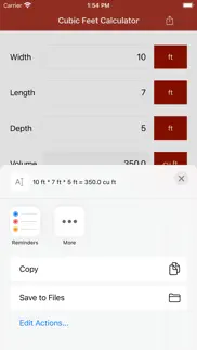 cubic feet calculator pro iphone capturas de pantalla 2