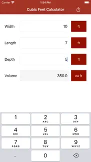 cubic feet calculator pro iphone capturas de pantalla 1