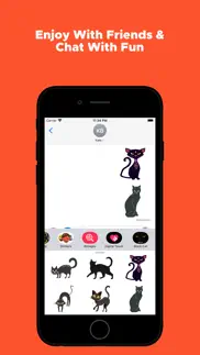 cute black cat stickers pack iphone images 4