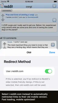 Oldr Redirect for Reddit iphone bilder 2