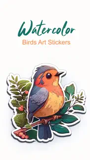 watercolor birds art stickers iphone images 1
