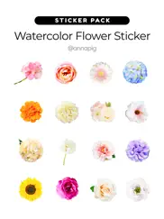 watercolor flower sticker ipad images 1