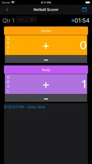 netball scorer app iPhone Captures Décran 2