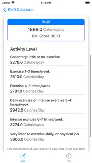 bmr calculator - calories calc iphone images 2
