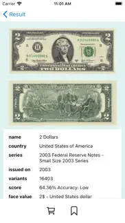 bill snap banknote identifier. iPhone Captures Décran 3