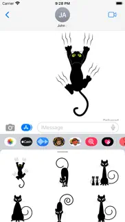 black funny cat stickers iphone images 1