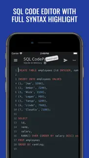 sql code-pad editor, learn sql iPhone Captures Décran 1