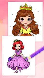 paint princesses game for girls to color beautiful ballgowns with the finger iphone images 2