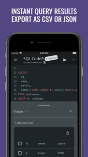 sql code-pad editor, learn sql iPhone Captures Décran 3