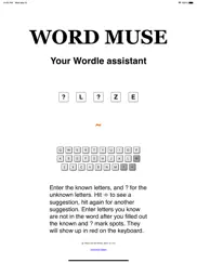 word muse 5 letter word assist ipad bildschirmfoto 2
