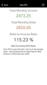 debt to income calculator iphone images 2