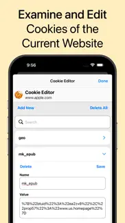cookie editor for safari iphone capturas de pantalla 2