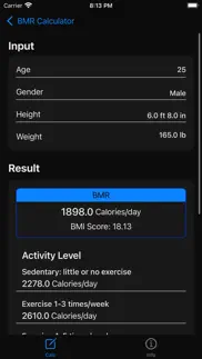 bmr calculator - calories calc iphone images 3
