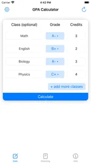 gpa calculator - grade calc iphone images 1