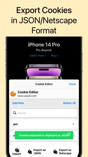 cookie editor for safari iphone capturas de pantalla 4