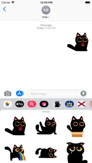 funny black cat stickers emoji iphone resimleri 3