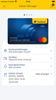 postbank karten manager iphone bildschirmfoto 2