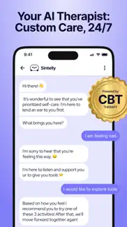 sintelly: cbt therapy chatbot iphone images 1