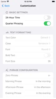 custom word clock - texttime iPhone Captures Décran 3