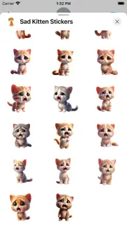 sad kitten stickers iphone resimleri 3