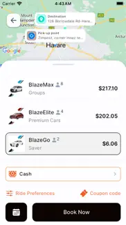 blaze - request your ride iPhone Captures Décran 2